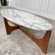 Hugues Poignant marble and rosewood coffee table