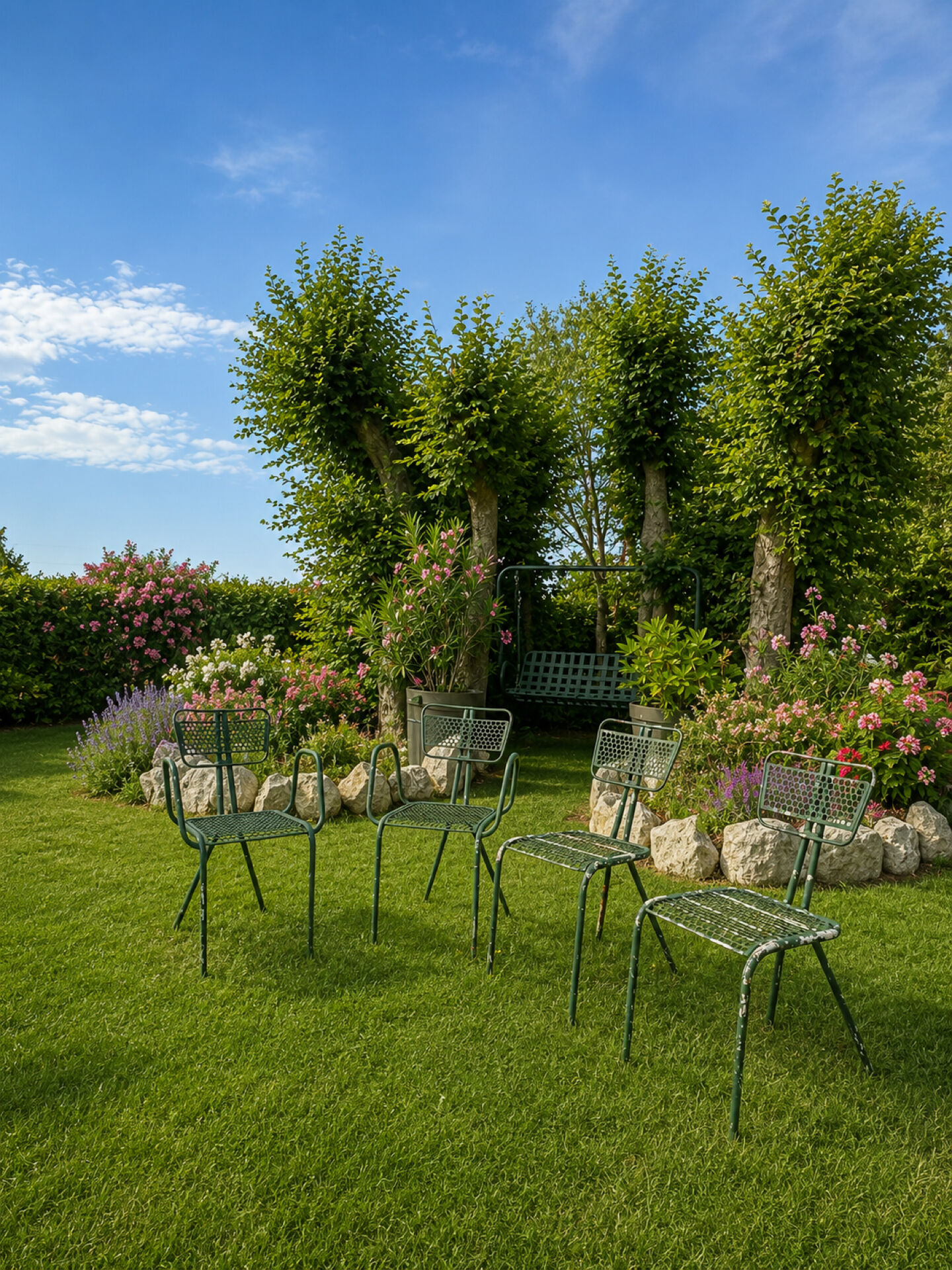 Lot de 4 chaises de jardin René Malaval