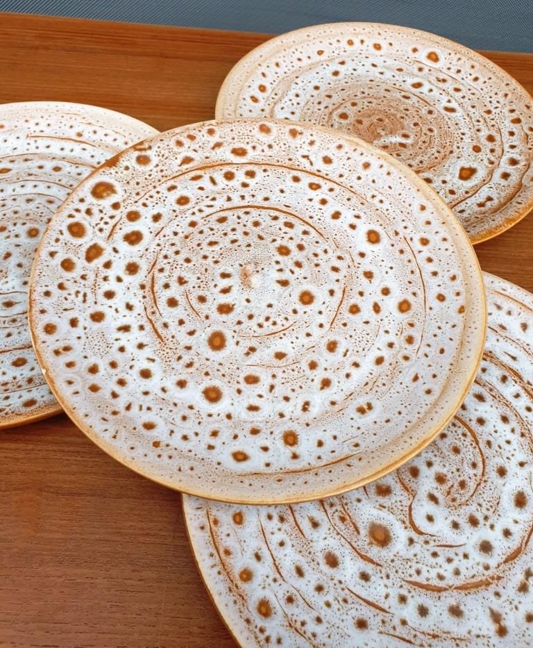 Set 4 flat plates Falcon vintage Niderviller special Pancakes