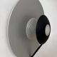 Vintage wall lamp, aluminum and sandblasted glass, Italy 1980