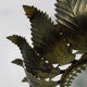 Sun ceiling lamp, double light gilded metal foliage, year 70