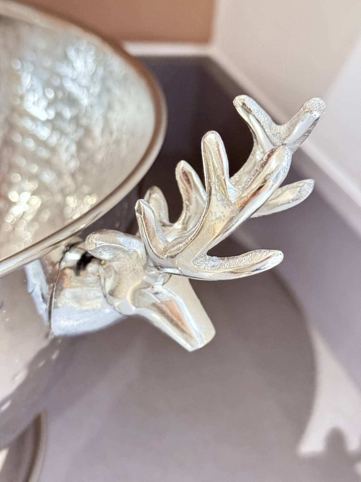 Vintage Silver Plate Bowl, Ice Bucket, European Decorative Bowl in the Shape of a Deer Head