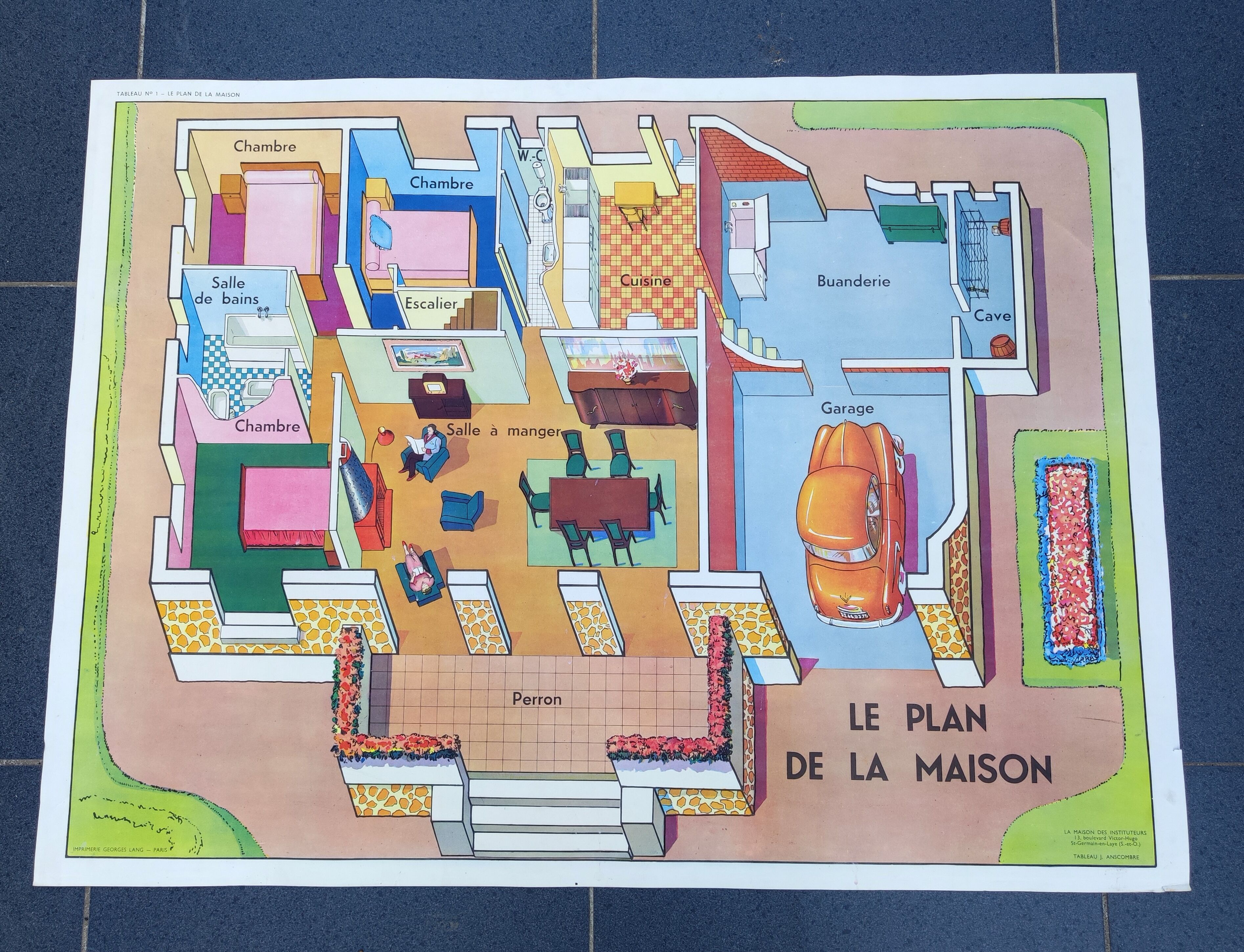 School map poster / Regional houses / The teachers' house