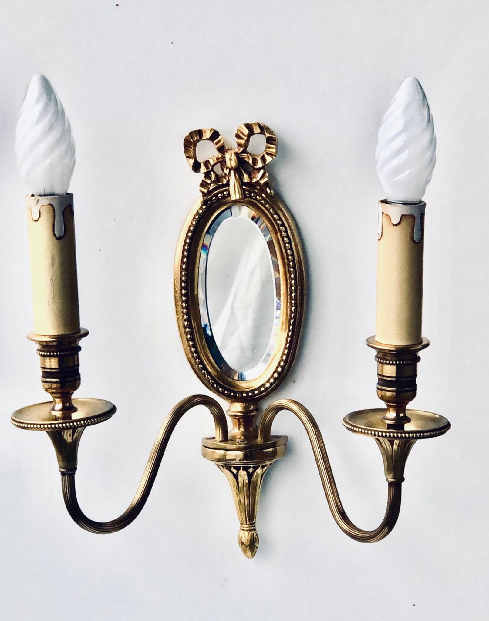 Louis XVI Wall Lamp Lucien Gau Mirror