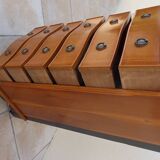 Louis XVI style chest of drawers in wood and cherry veneer