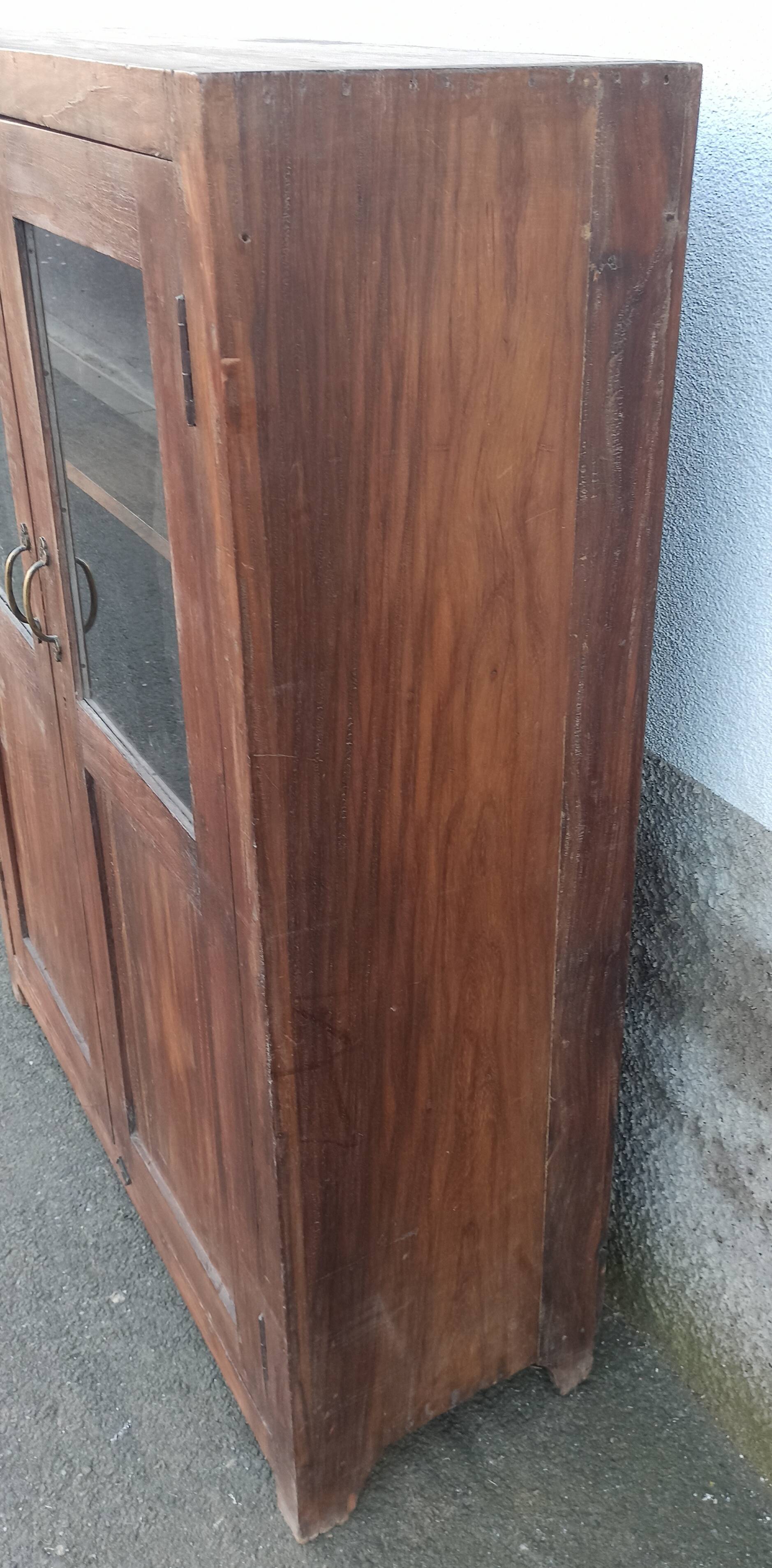 Old wooden glass cabinet
