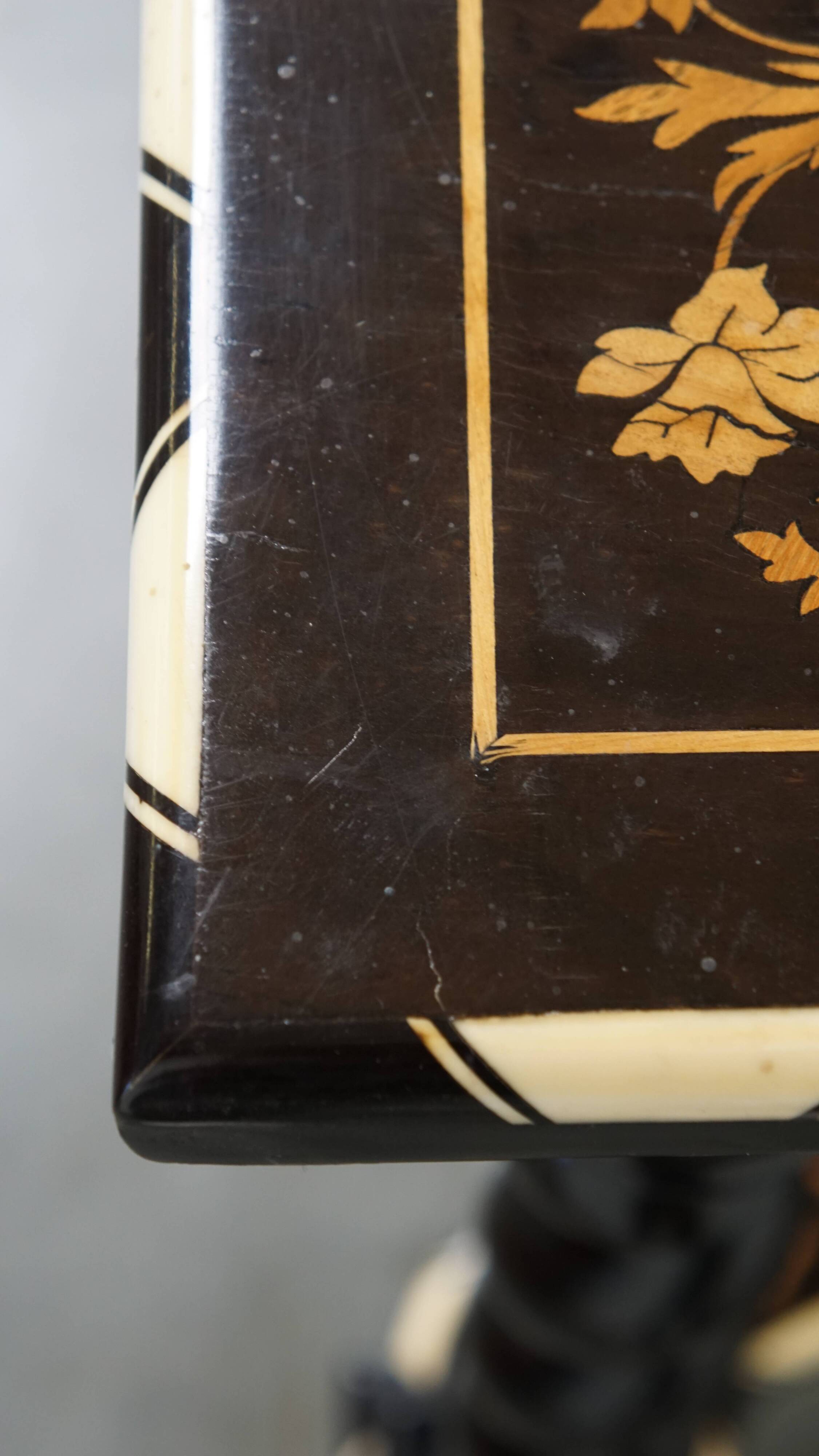 Antique 19th-Century Dutch Marquetry Table