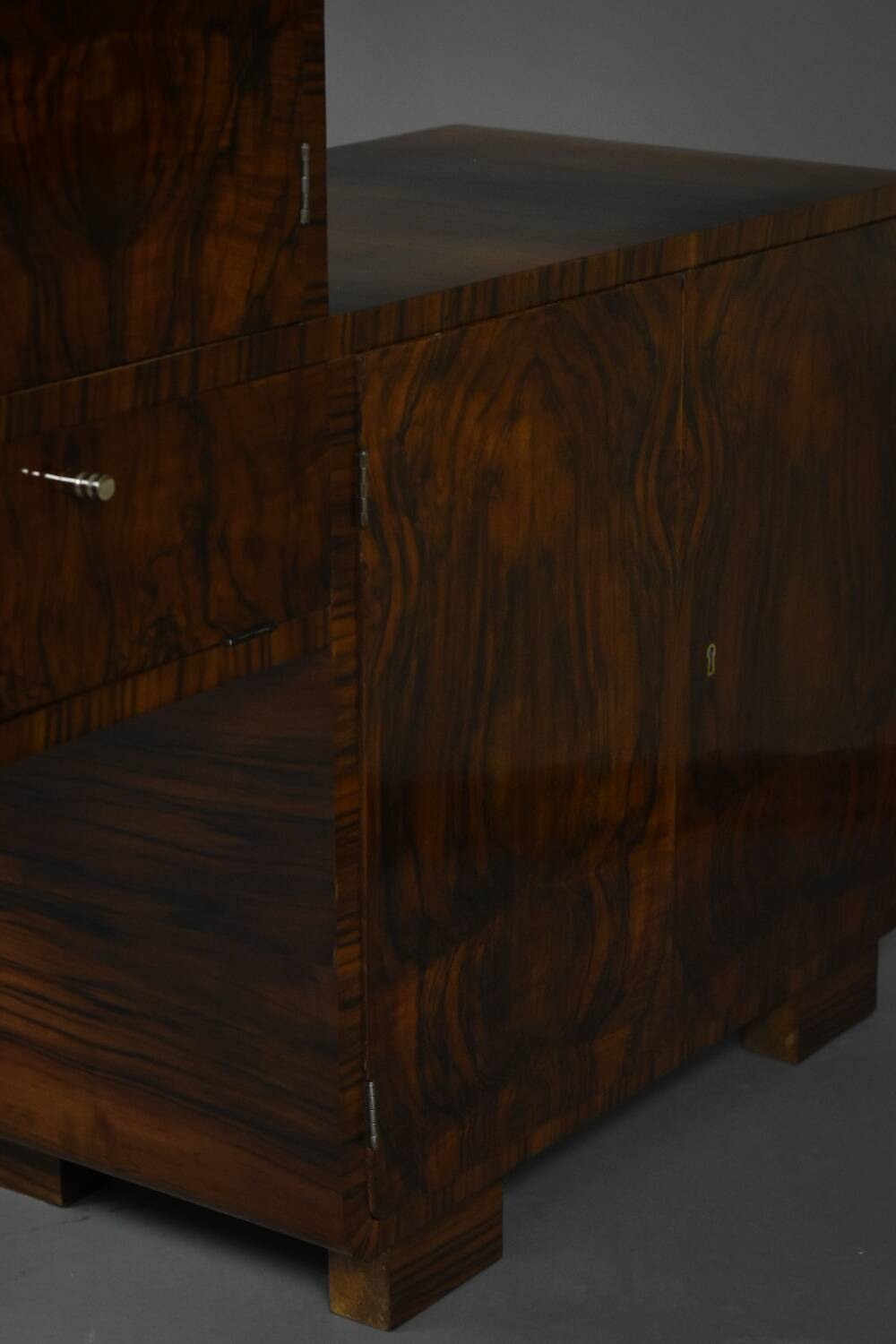 Art Deco Bar Cabinet – asymmetrical form – Poland, 1930s