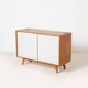 1 of 2 Jiri Jiroutek sideboard with sliding door, Czechoslovakia, 1960s