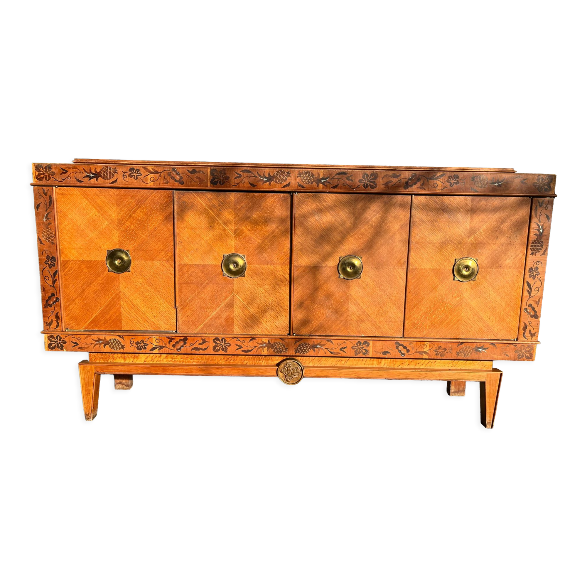 Oak and marquetry row 50s