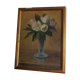 Huile sur bois "bouquet de fleurs"