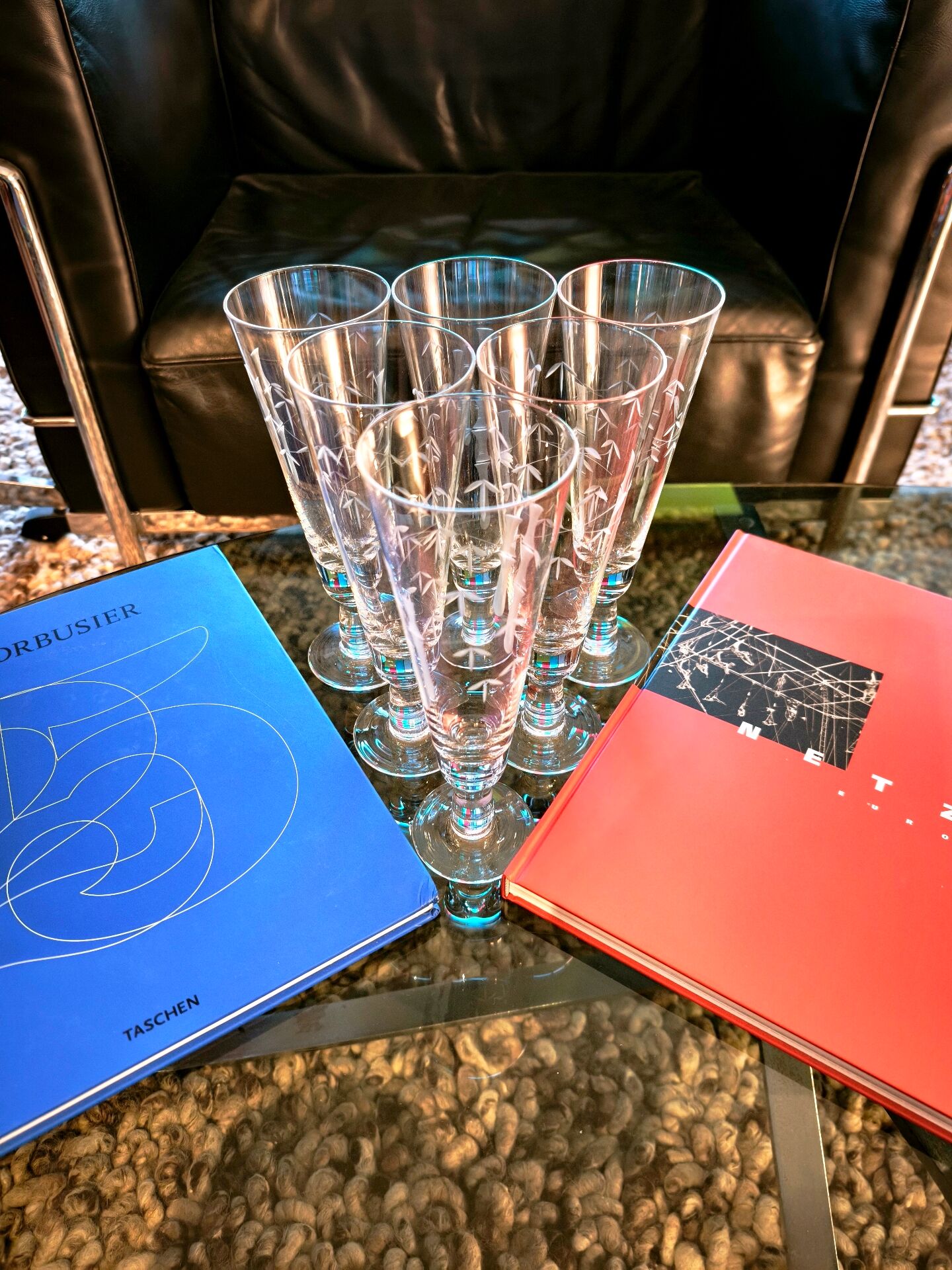 6 vintage bamboo beer glasses from the 1960s, Noritake Sasaki style.