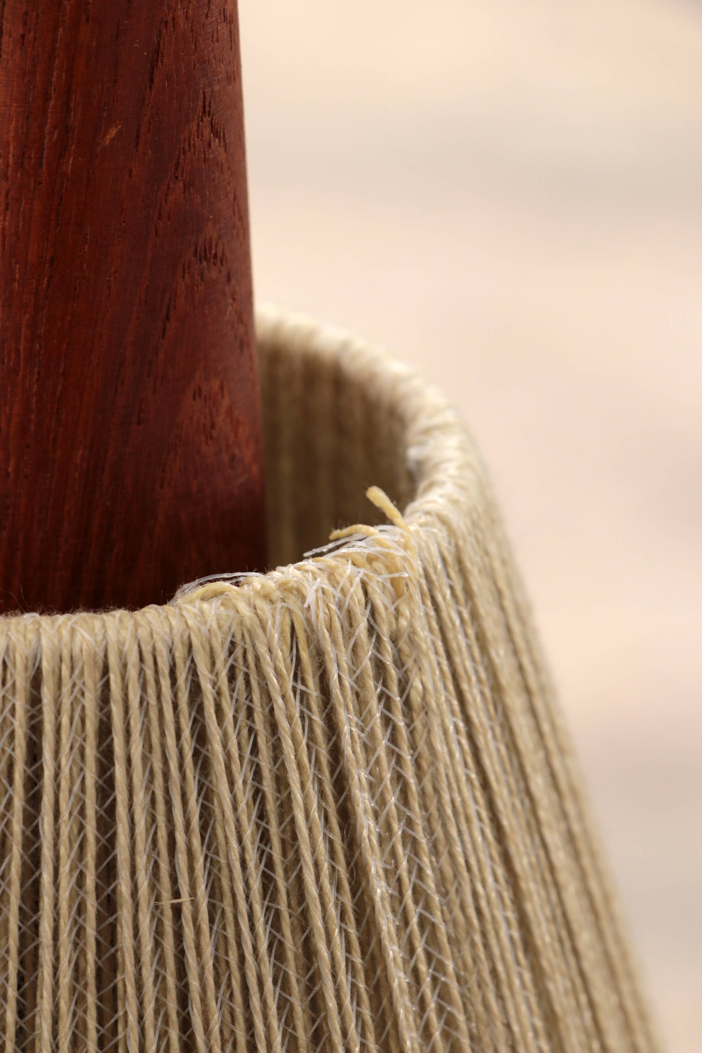 Vintage hanging lamp with two shades and teak, 1960s Sweden