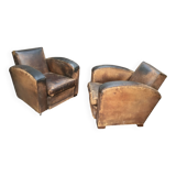 Paire de fauteuils club