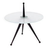 Table d'appoint tripode en hêtre et verre dans le style de Cesare Lacca, Italie, années 1980