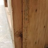 Old curved travel trunk, in pine, stripped 98x60x65