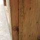 Old curved travel trunk, in pine, stripped 98x60x65