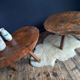Brutalist tripod coffee tables, vintage furniture