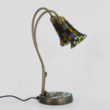 Tiffany dragonfly lamp with two branches, 2 tulips, art deco style