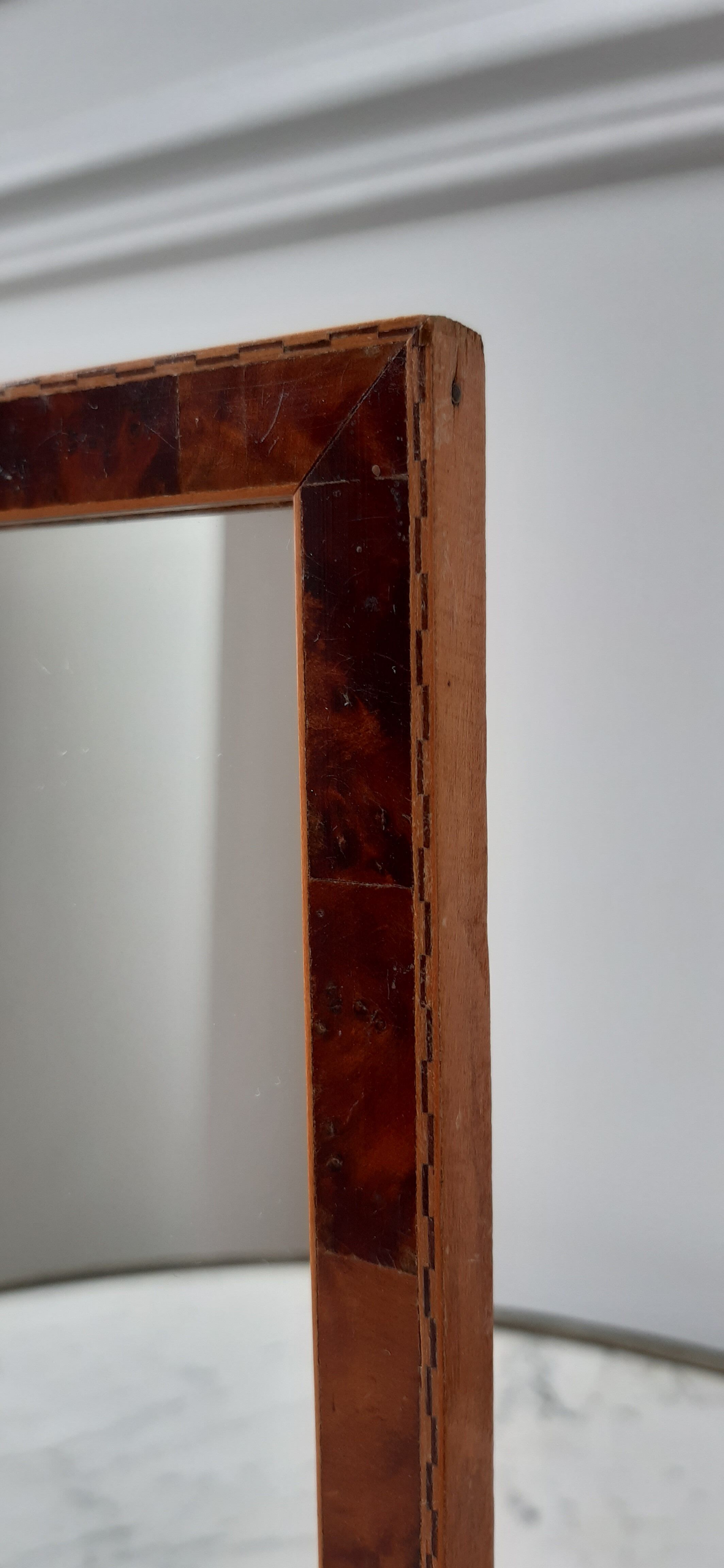 Wooden mirror marquetry 30s 17x22cm