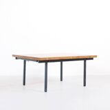 Table transformable teck et acier années 50' fabrication française