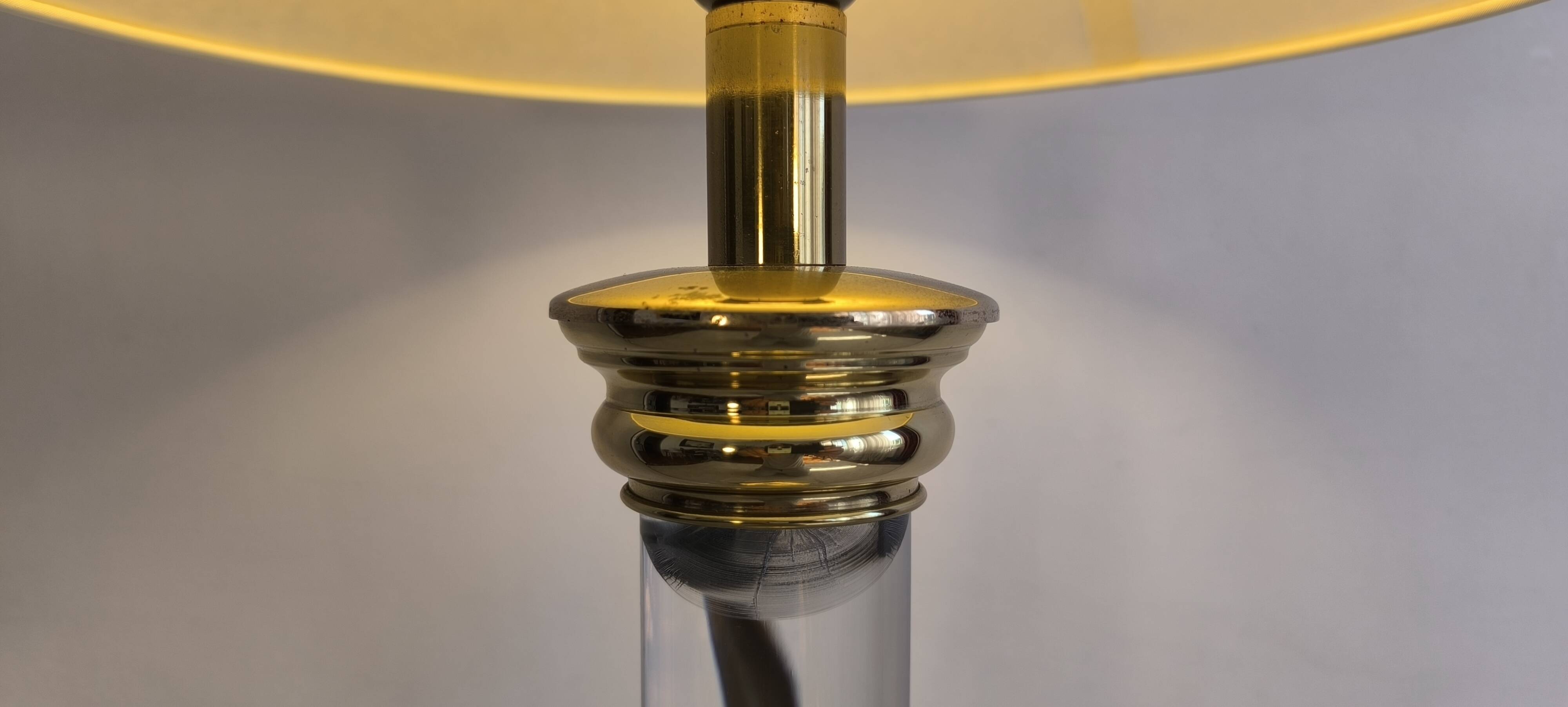 Elegant column lamp signed "Le Dauphin" vintage 70s/80s.