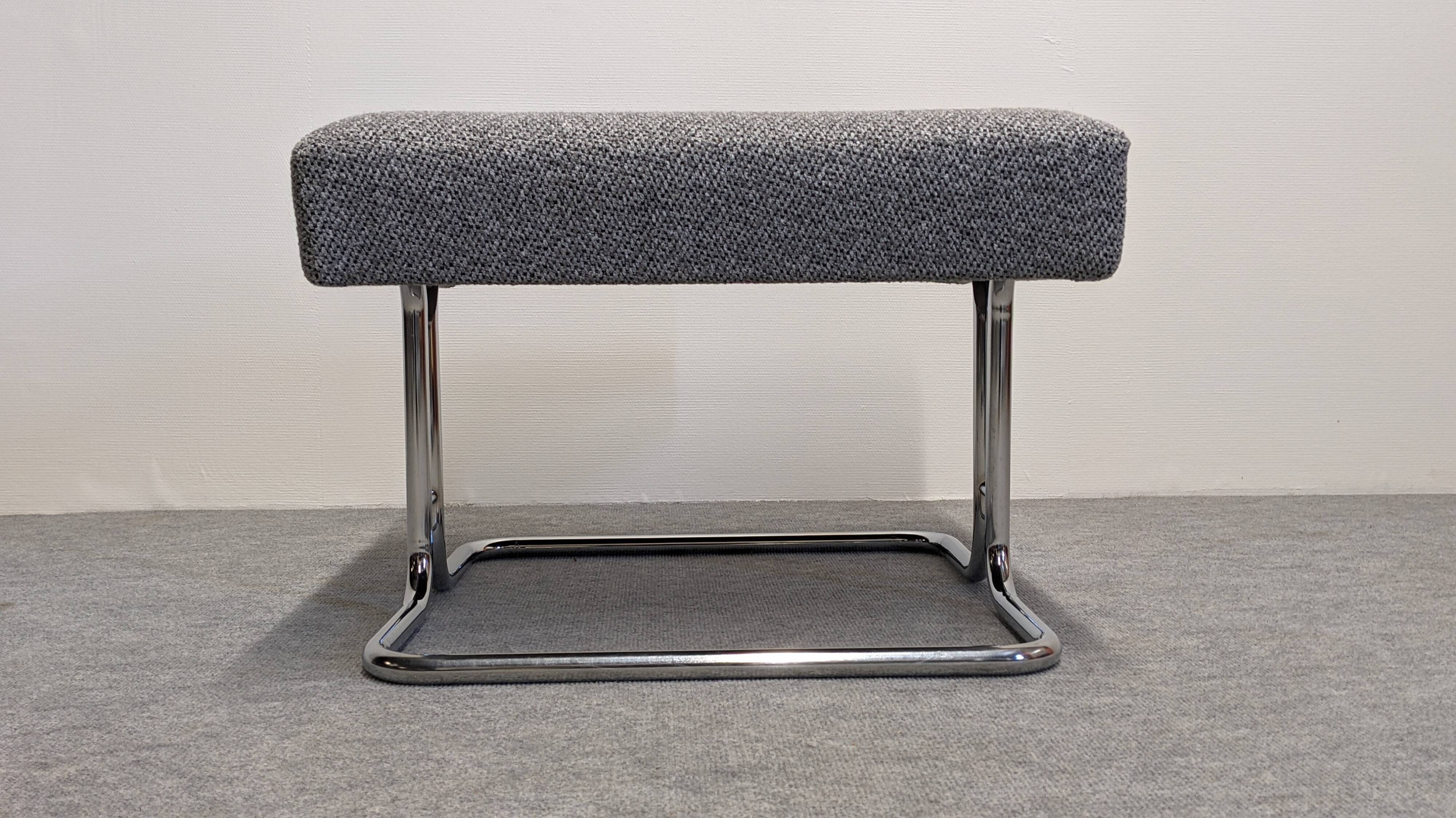 Pair of low stools or tubular ottomans Space Age, France circa 1970.