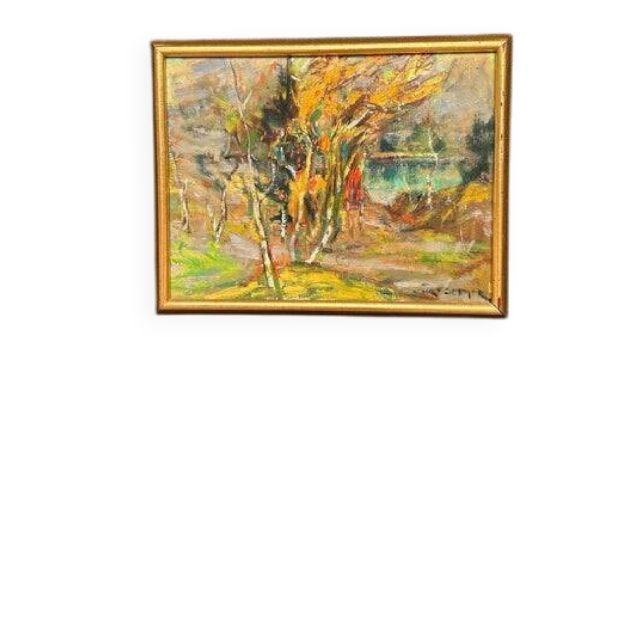 Original Swedish Oil on Panel – “Autumn Landscape” by Curt Selmer – Signed