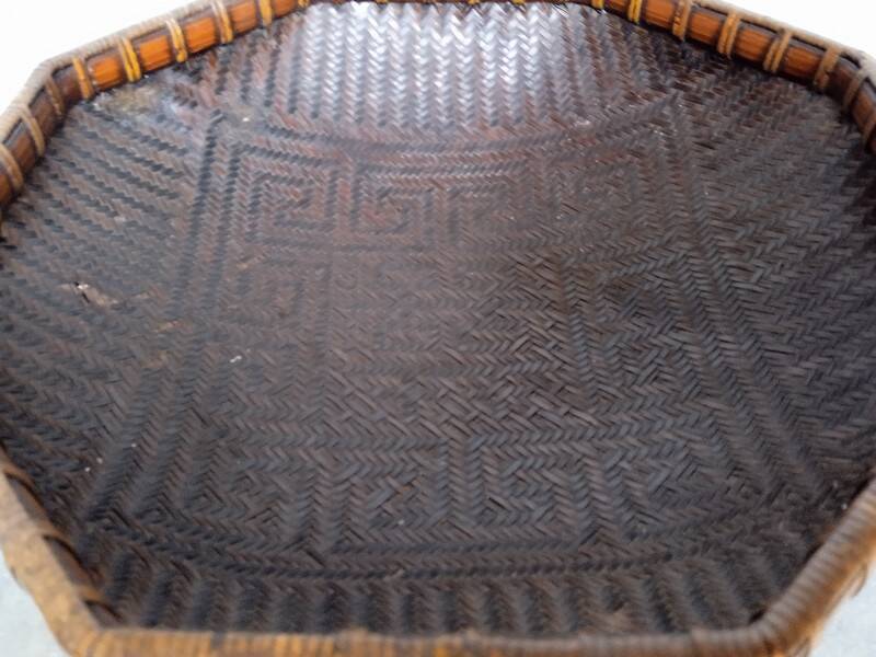 Cup / basket ikebana japan bamboo braided XXth