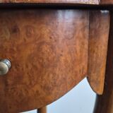 Art Nouveau side table in elm burl