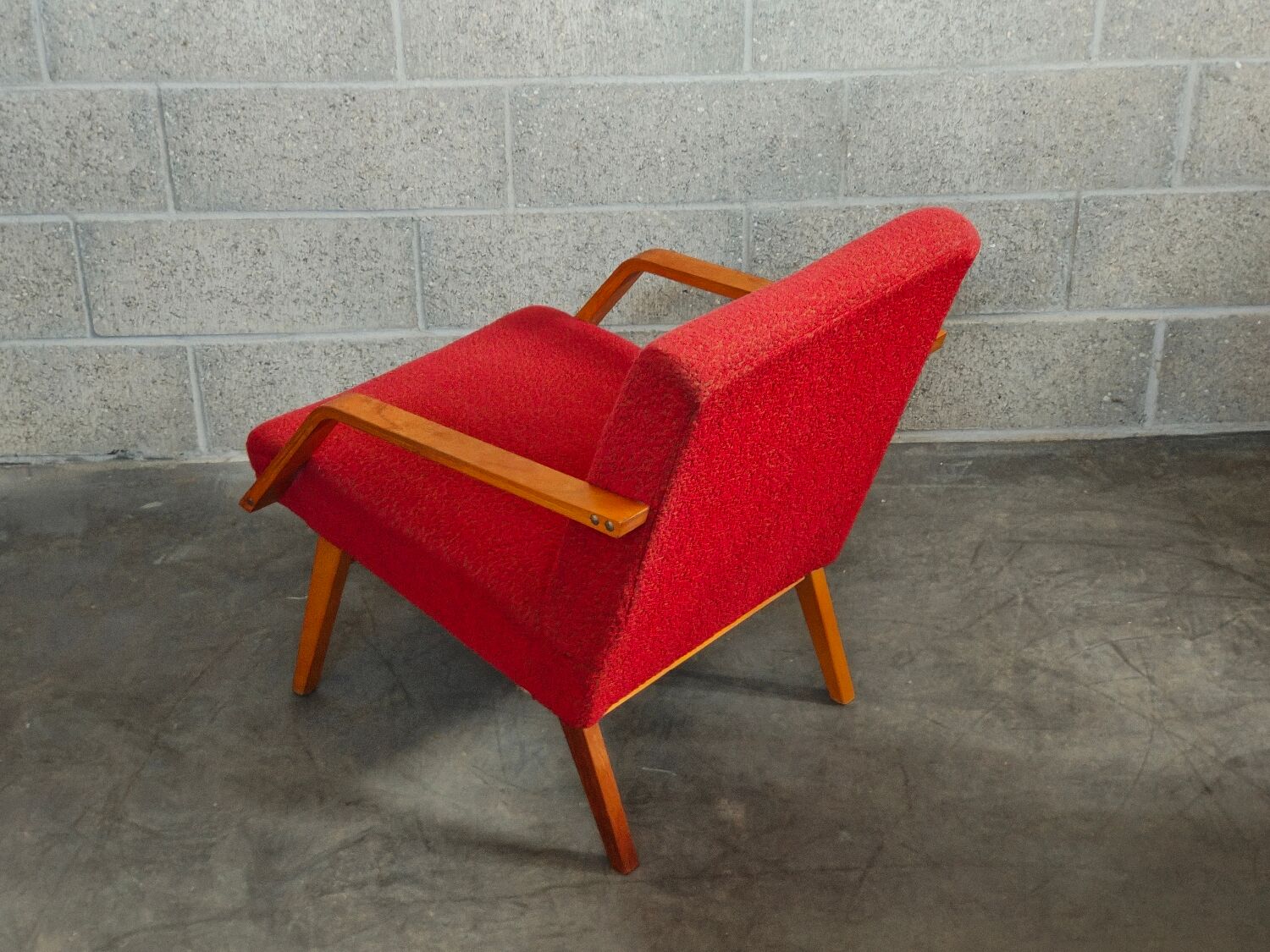 Pair of armchairs red Mier Topolcany 1960