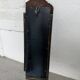 Brutalist hammered mirror, free-form, patinated metal.