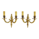 Old pair of bronze double-light wall sconces. 60s