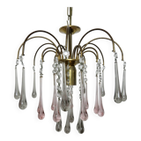 Crystal chandelier "water drop" in Murano glass, Italy