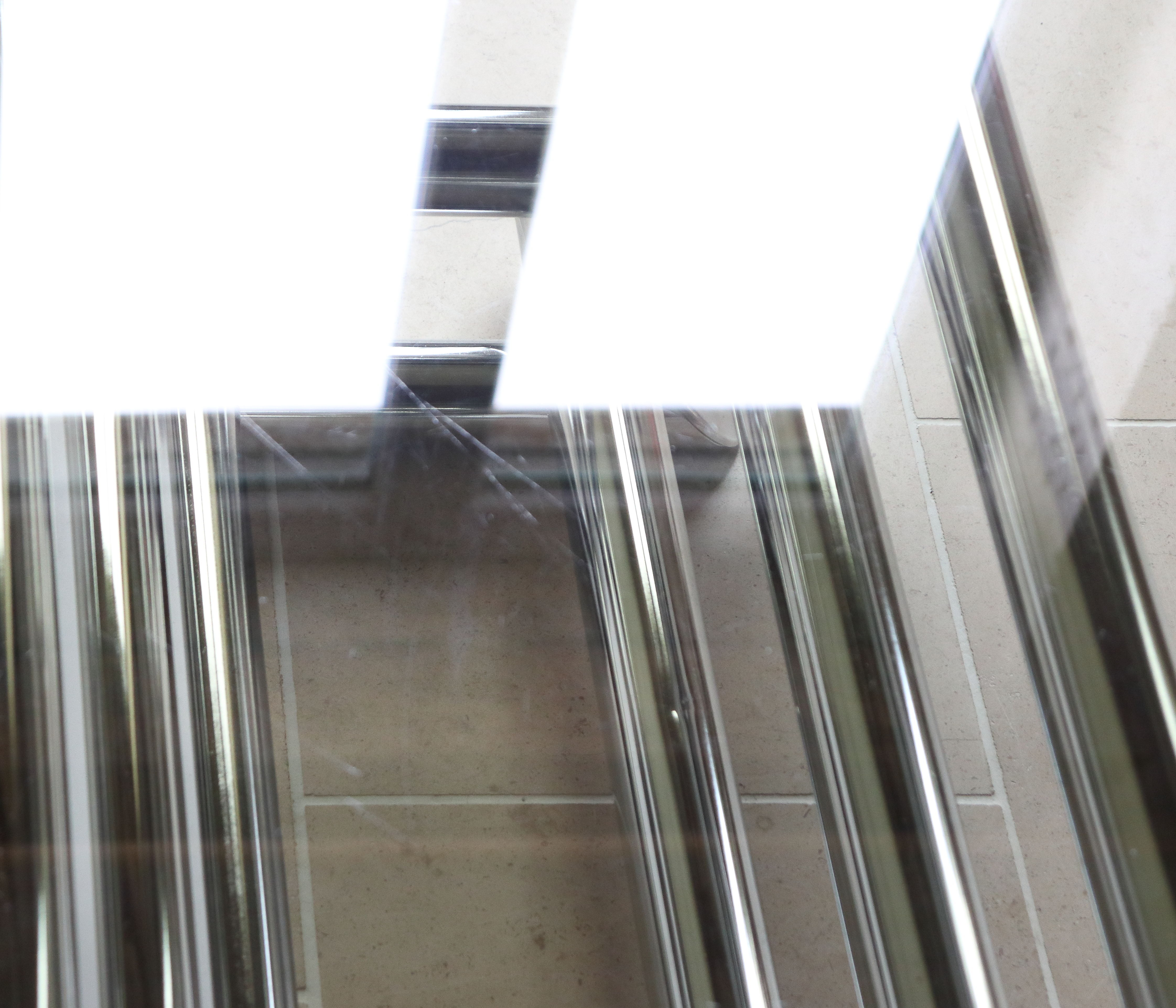 Coffee table in smoked glass and chrome tubular metal, 70s