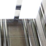 Coffee table in smoked glass and chrome tubular metal, 70s