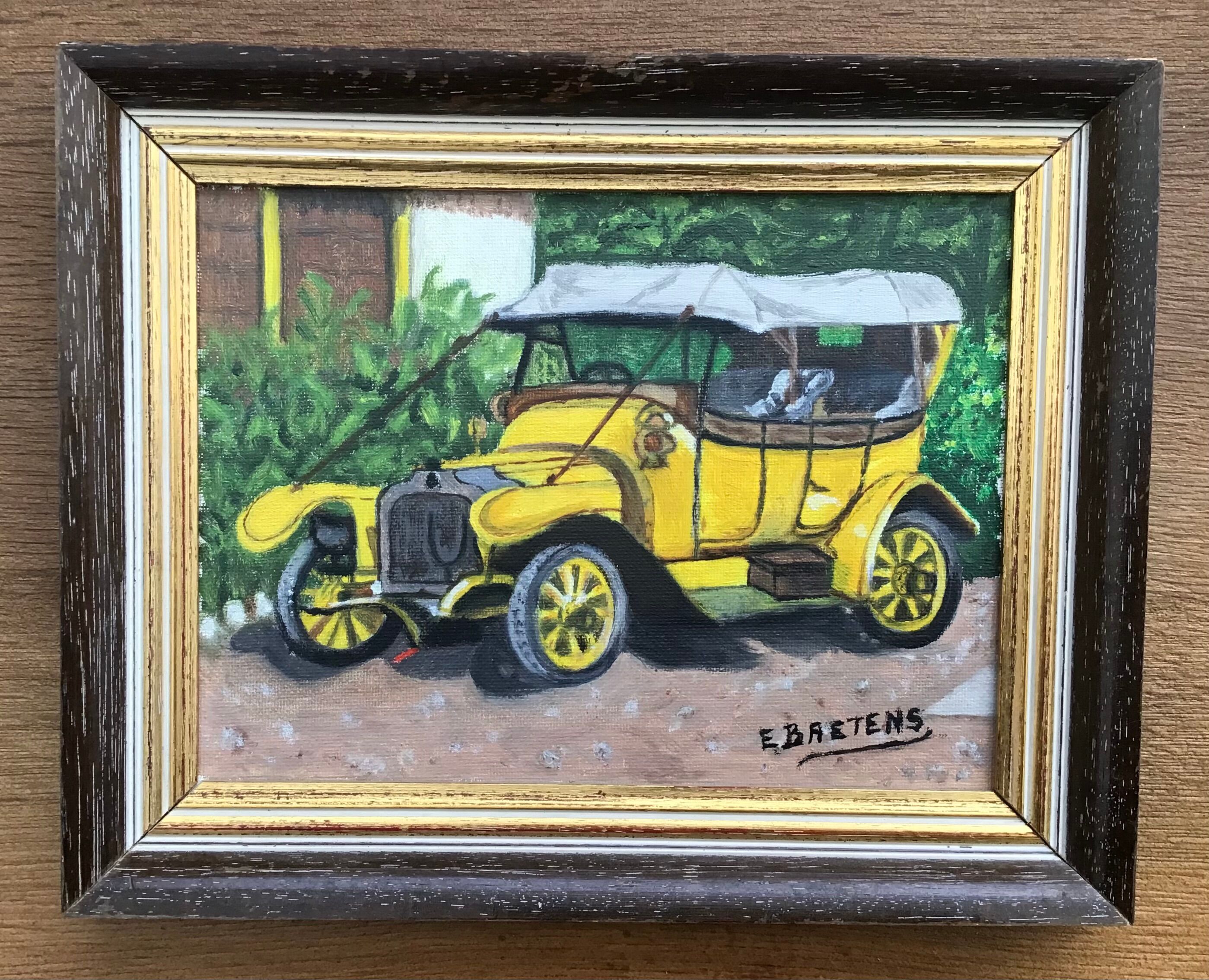 Pair vintage paintings representing 2 old tacots