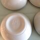 Set of six white bowls with blue edging from the Sarreguemines faience factories / vintage 70s