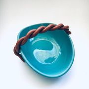 Vintage studio art pottery candy bowl by Alexandre De Wemmel, Belgium, 1950s.