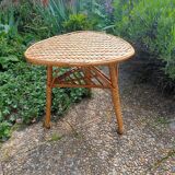 Oval rattan and wicker table