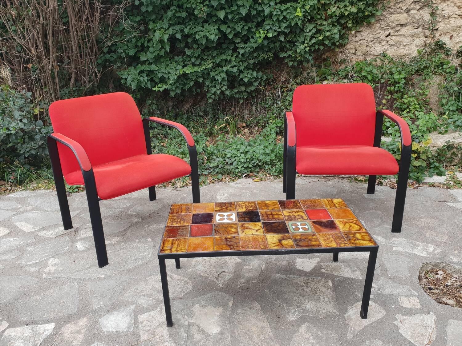 Vallauris ceramic coffee table 1970