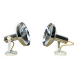 Pair of Concord chrome metal adjustable spotlights from the 70s