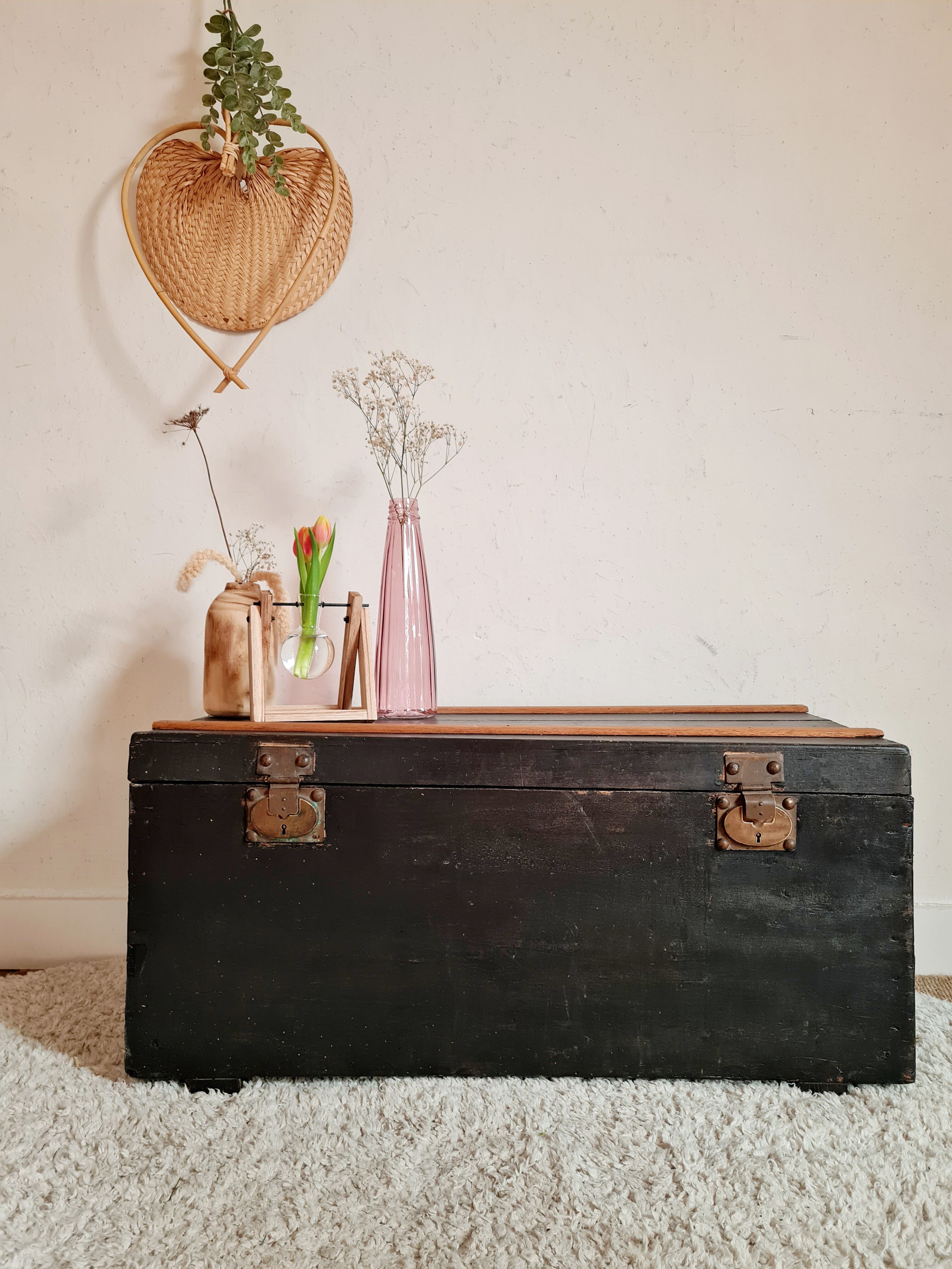 Old black wood trunk