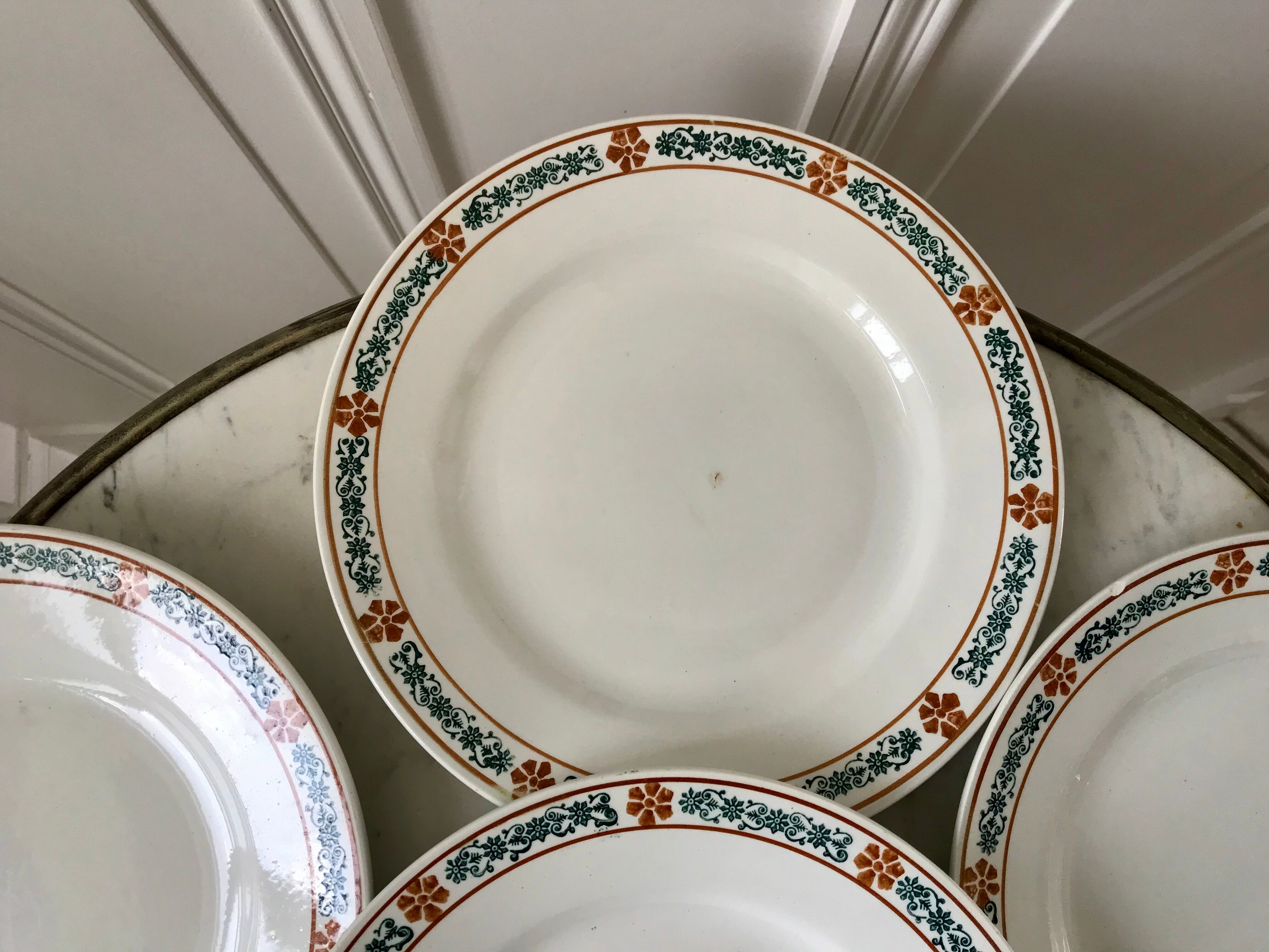 lot of 6 hollow plates Terre de Fer St Amand model "Molière" XXth