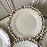 lot of 6 hollow plates Terre de Fer St Amand model "Molière" XXth