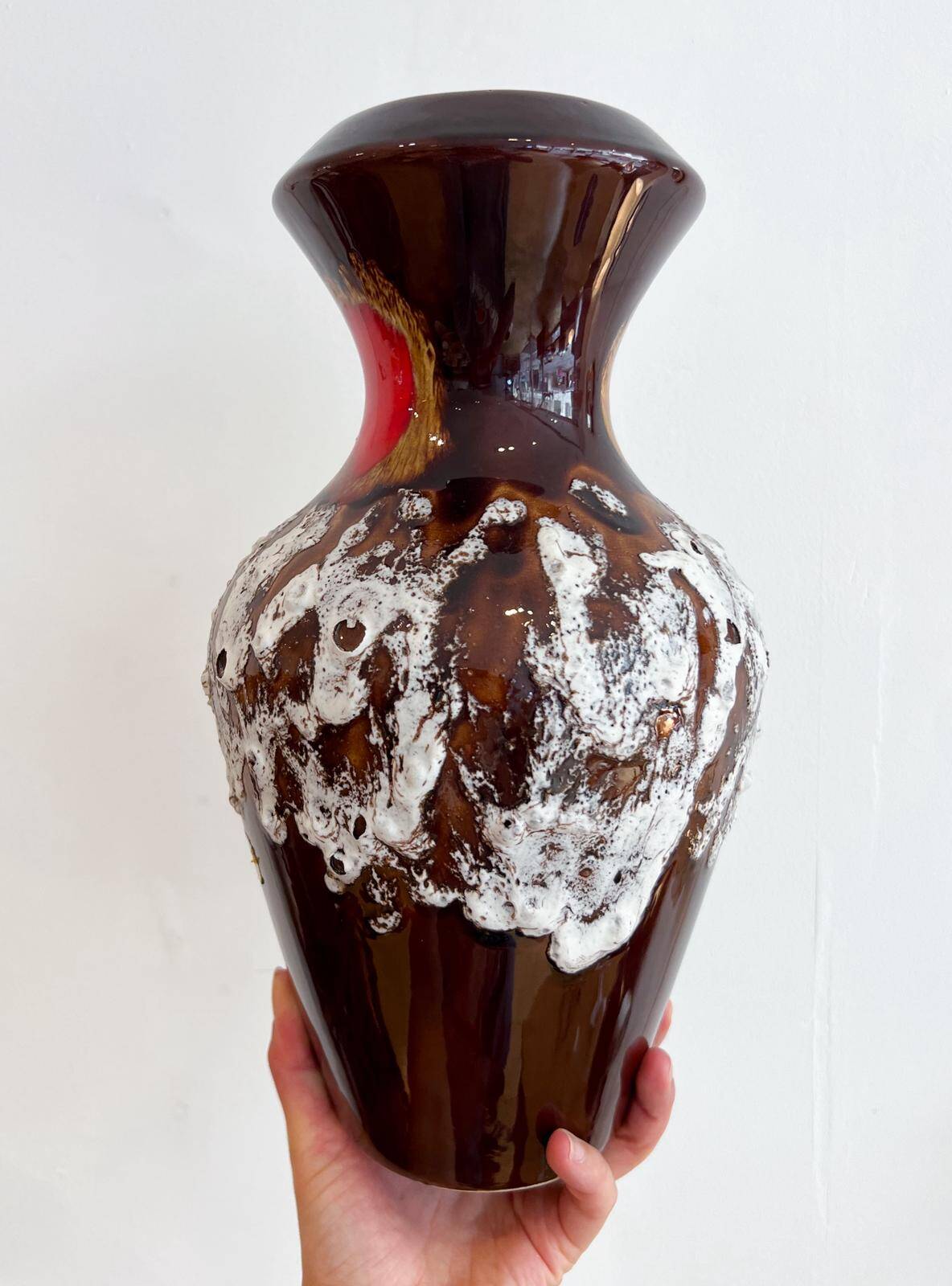 Handmade ceramic vase in "volcanic" style