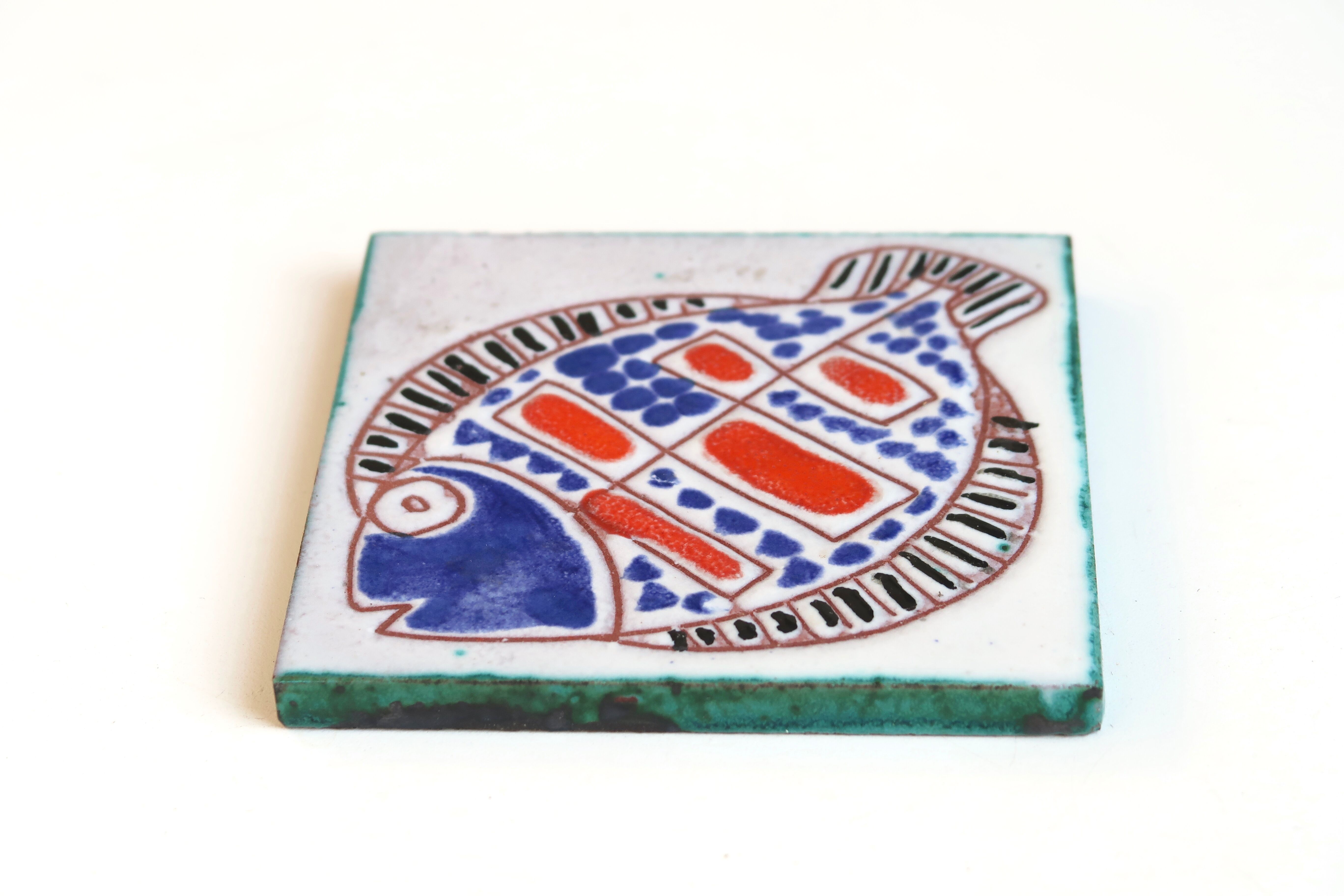 Ceramic wall tile: fish, 60s