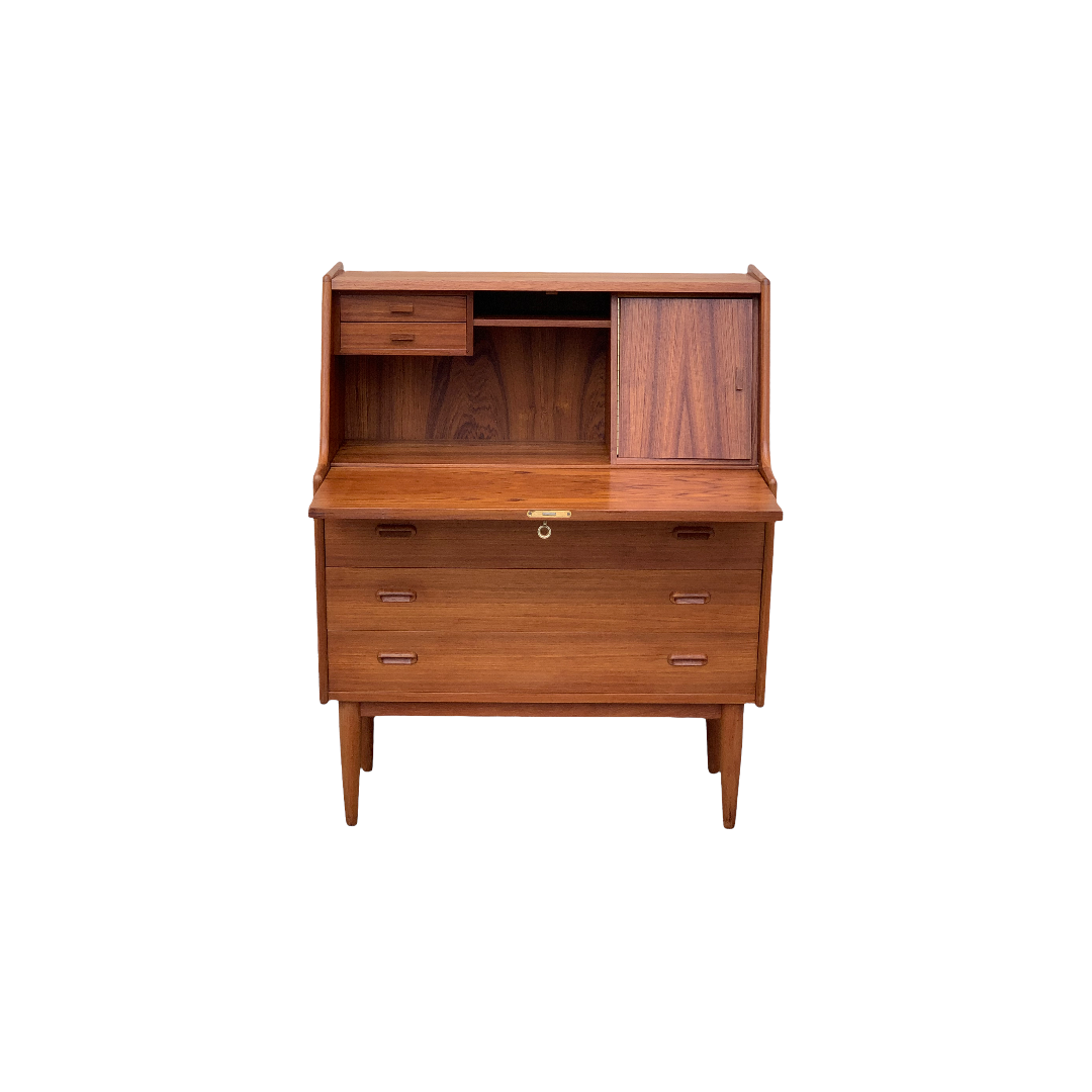 Secretary chest of drawers Teak by Arne Wahl Iversen for Falster Modelfabrik 1960