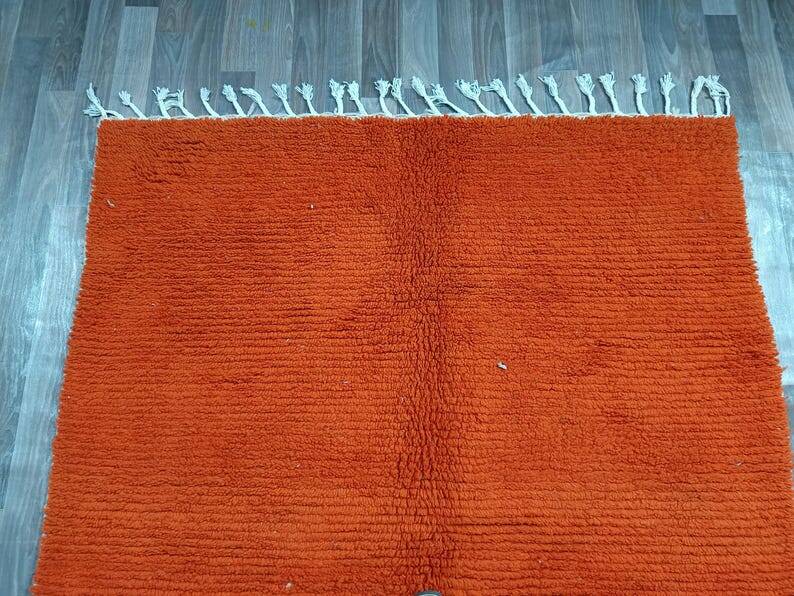 Handwoven Berber rug, traditionally woven, size 150 x 250 cm, orange