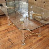 Large designer table with glass top